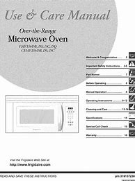 Image result for Frigidaire Microwave User Manual