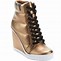 Image result for Metallic Gold Wedge Sneaker