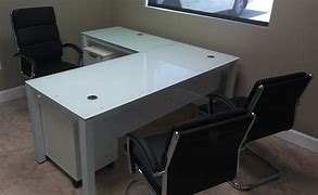 Image result for Glass L shaped Desk