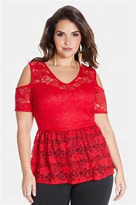 Image result for Plus Size Lace Peplum Tops
