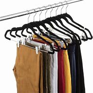 Image result for Velvet Pant Hangers with Clips