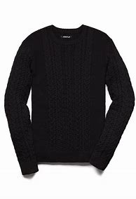 Image result for Men's Black Cable Knit Sweater