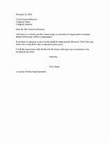 Image result for Letter Stepping Down From a Position