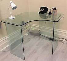 Image result for Glass Corner Computer Desk