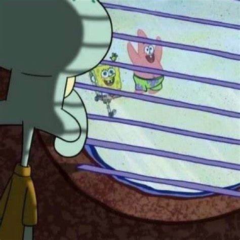 Squidward watching Spongebob and Patrick from window Blank Template ...