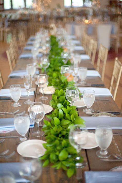 Picture Of stunning greenery wedding table runners 22