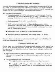 Image result for Student Autobiography Template