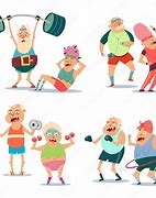 Image result for Senior Citizens Exercising Cartoon