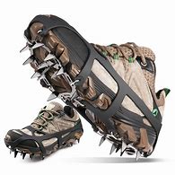 Image result for Hofire Ice Cleats, Ice Grips Traction Cleats Grippers Non-Slip Over Shoe/Boot Rubber Spikes Crampons Anti Easy Slip 10 Steel Studs Crampons Slip-On