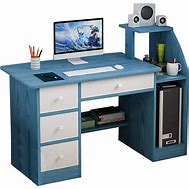 Image result for Blue Computer Desk