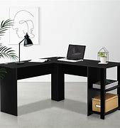 Image result for Black L-shaped Office Desk