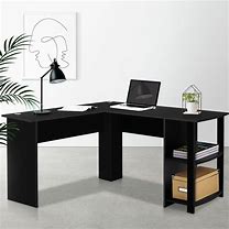 Image result for Black L-shaped Computer Desk