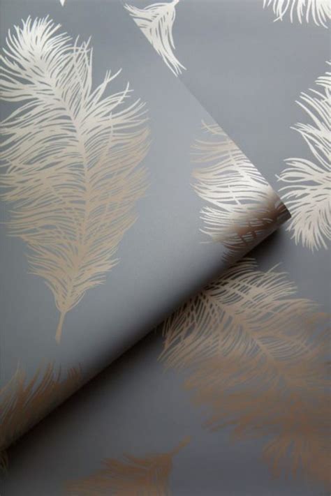 Fawning Feather Rose Gold/Grey Holden 12629   Wallpaper Sales
