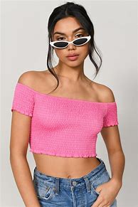 Image result for Hot Pink Shirt Crop Top