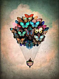 Christian Schloe #butterflies #balloon | Schmetterlingskunst, Kunstproduktion, Kunstzeichnungen