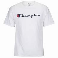 Image result for White Champion Shirt with Blue Writing