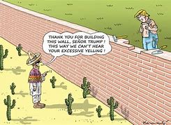 Image result for Cartoon Donald Trump Mexico Wall