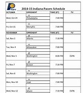 Image result for Printable Pacers Schedule