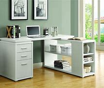 Image result for White Corner L-shaped Desk