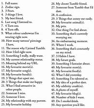 Image result for 50 Things About Me Questions