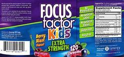 Image result for Factor Nutrition - Focus Factor For Kids With Choline & Phosphatidylserine - Berry (60 Chewable Tablets) - Children's Brain Formulas