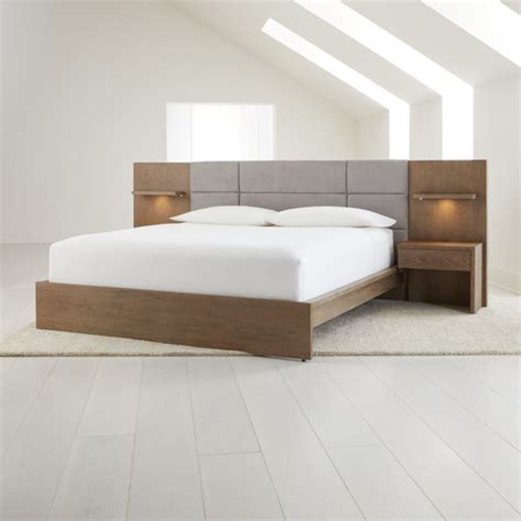Atlas King Bed with Panel Nightstands + Reviews   Crate and Barrel