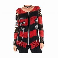 Image result for Black Red Striped Gothic Hoodie