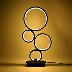 4 Circle Dimmable LED Table Lamp Modern Round Unique Design Bedside