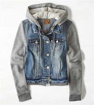 Image result for American Eagle Jean Jacket with Hoodie