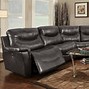 Image result for Black Leather Reclining Sectional Sofa