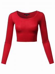 Image result for Long Sleeve Crop Top T-Shirt