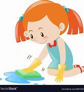 Image result for Little Girl Cleaning Cartoon