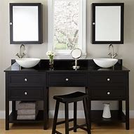 Image result for Black Bathroom Vanity with Vessel Sink
