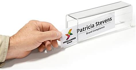 Acrylic Partition Name Plate Display   Fits 1.5” Cubicle Walls