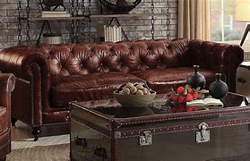 Image result for Dark Brown Leather Sofa