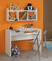 Image result for White Shelving Unit with Desk
