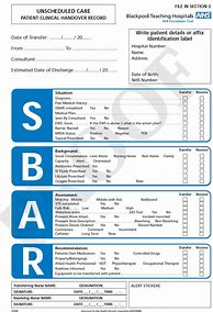 Image result for Sbar Handover Template
