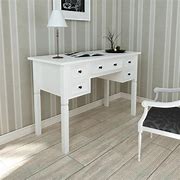 Image result for White Writing Desk with Hutch and Drawers