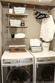 Image result for Laundry Room Pipe Shelves