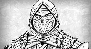 Image result for MK11 Scorpion Mask Drawing
