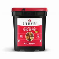 Image result for 60 Serving Freeze Dried Meat Bucket %26 20 Servings Of Rice By Readywise