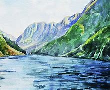 Image result for Lake Watercolor Paintings