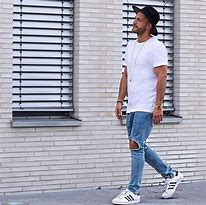 Image result for Adidas Superstar White Outfit Men