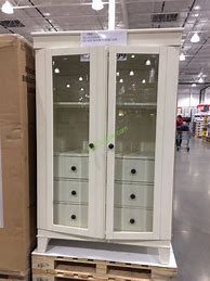 Image result for Costco White Glass Door Bookcase
