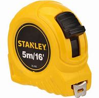 Image result for Stanley 30-454 Tape Measure,1 In X 25 Ft,Yellow,In./Ft.