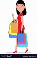 Image result for Cartoon Women Shopping