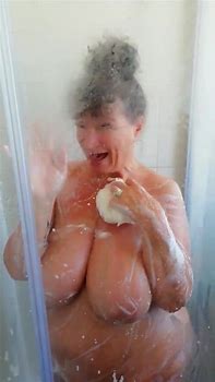 Busty GILF Teasing Younger Black Boy to Join Her Shower