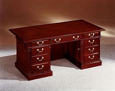 Image result for Solid Natural Wood Executive Desk