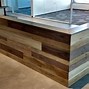 Image result for wooden reception desk