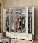 Image result for Portable Wood Clothes Wardrobe Closet